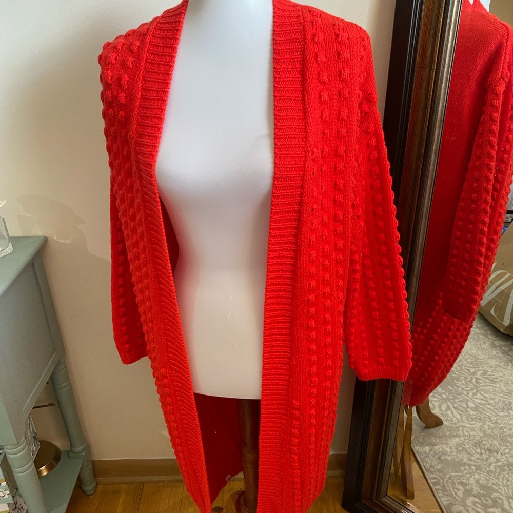Target/Lego collection long red cardigan sweater